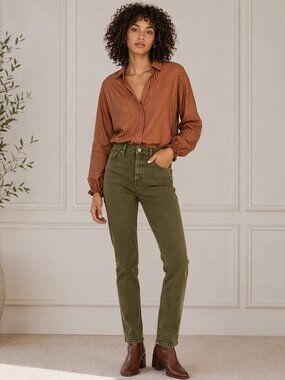 Madewell 10” High Rise Skinny Jeans Green Stretch Denim | 26